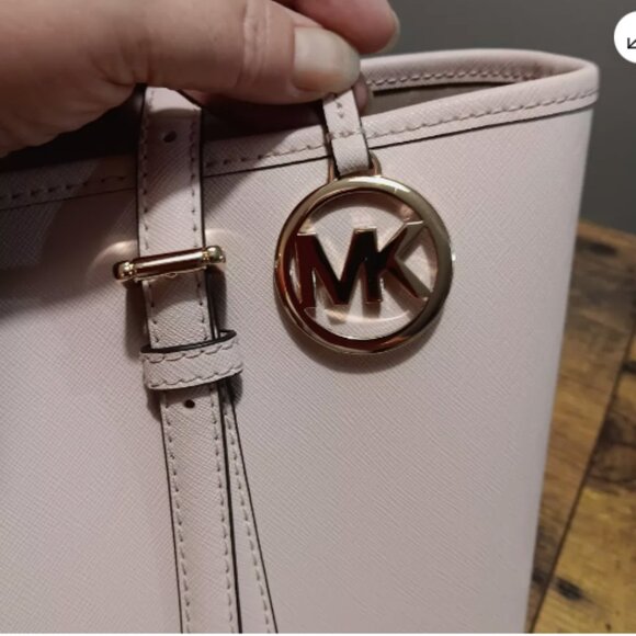 Michael Kors Jet Set Travel Powder Blush‎ Leather Shoulder Tote NWT" - Picture 7 of 9